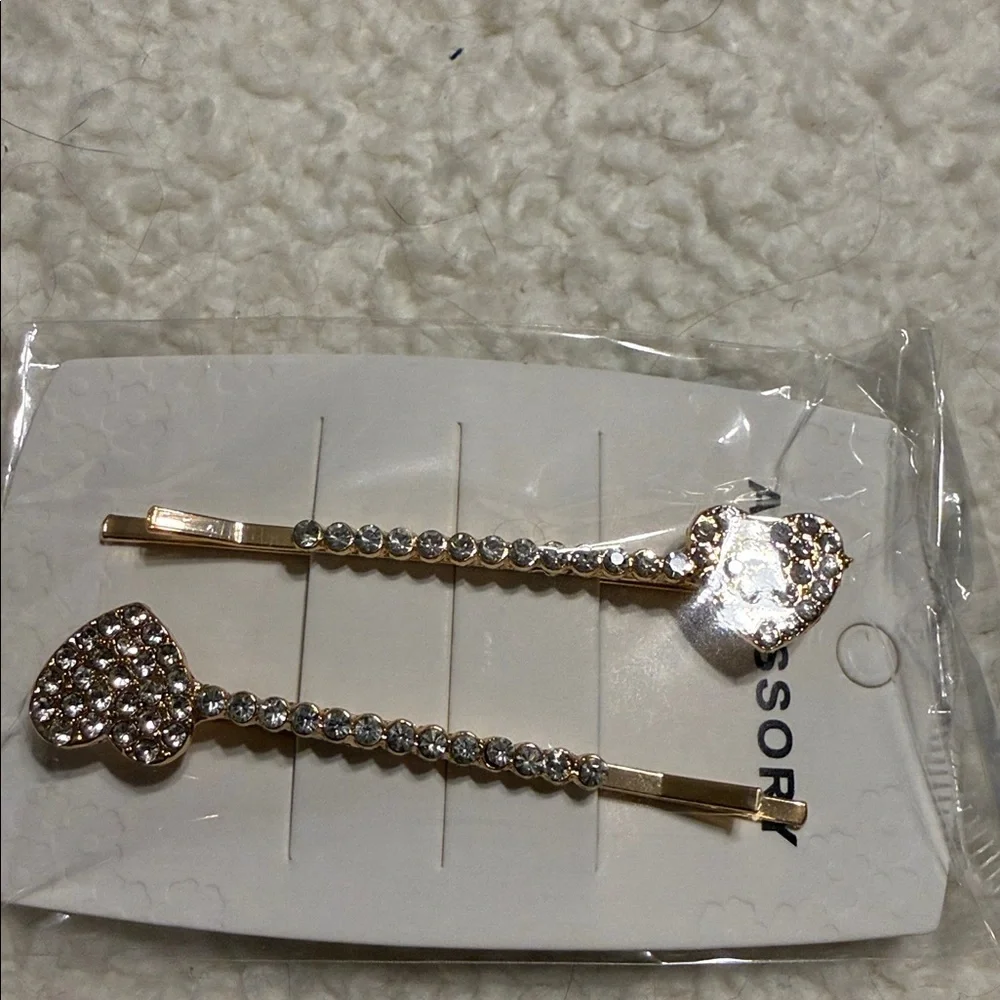 Heart Rhinestone Hair Clips Set - Picture 13 of 15